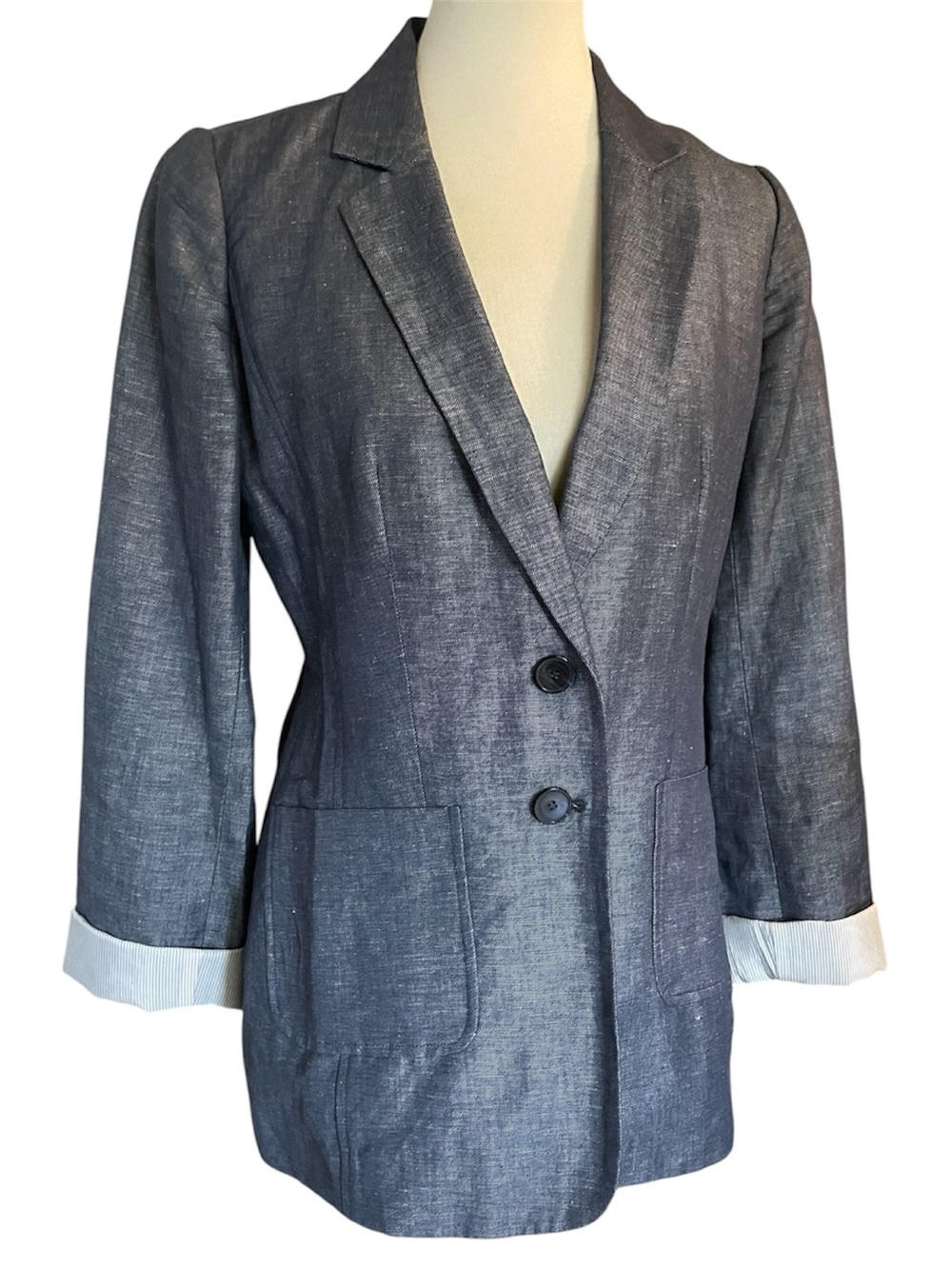 Halogen Chambray Linen Blazer